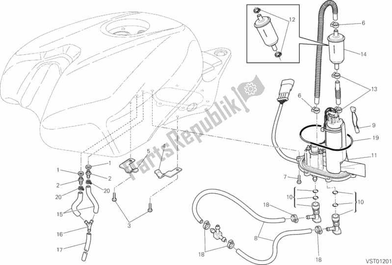 Toutes les pièces pour le 32a - Pompe à Carburant du Ducati Superbike 848 EVO 2013